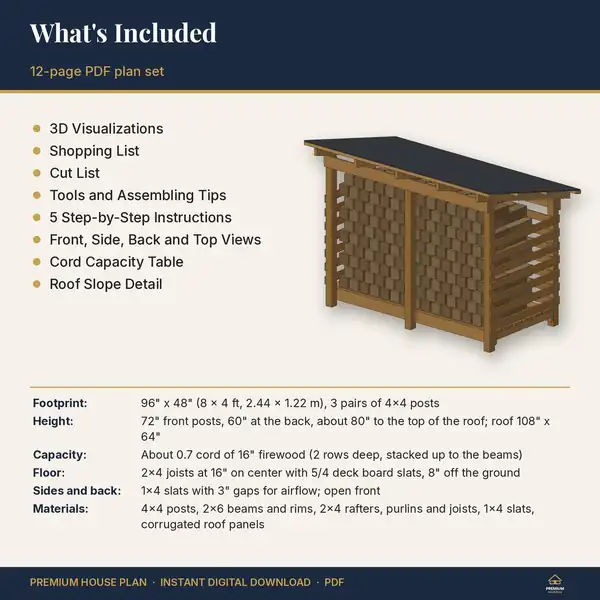 Firewood Shed Plans 8x4 – image 3
