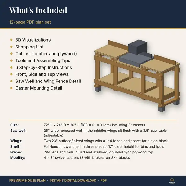Mobile Workbench Plans with Miter Saw Station – image 3